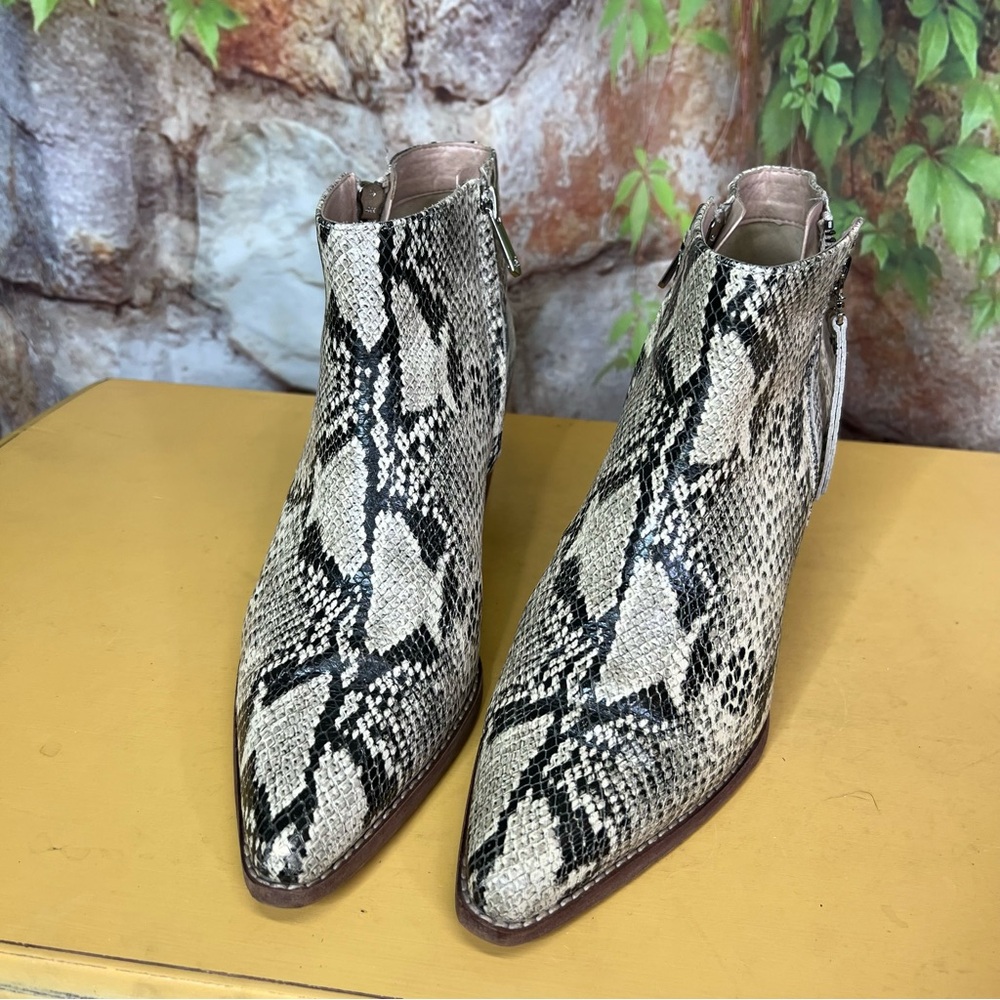 SAM EDELMAN Python Print Dual Zip Western Style L… - image 4